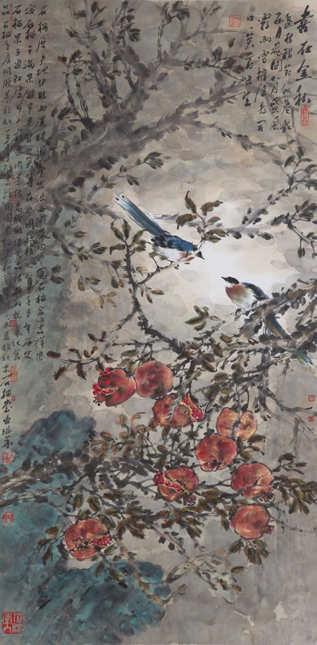 《喜在金秋》138cmx68cm 曹瑞华作品