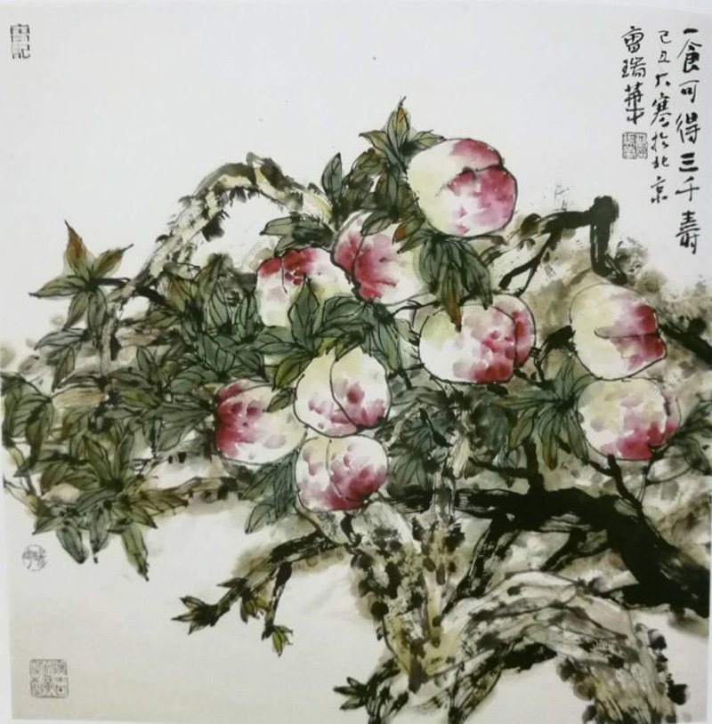 《一食可得三千寿》68cmx68cm 曹瑞华作品