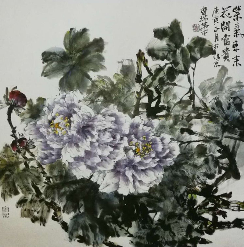 《紫气东来》68cmx68cm 曹瑞华作品