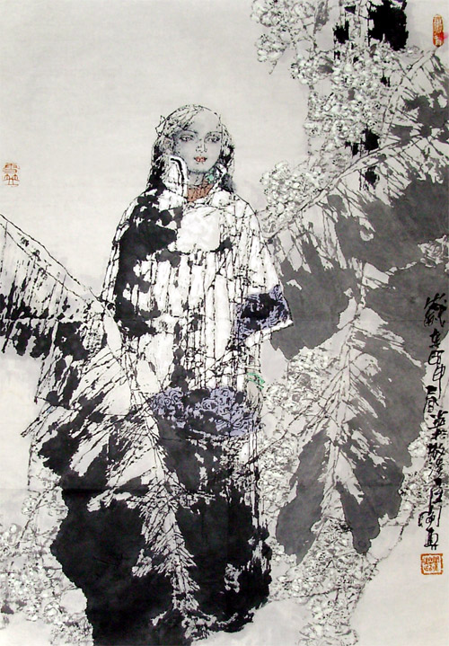 阎真作品《花女》72cmX50cm