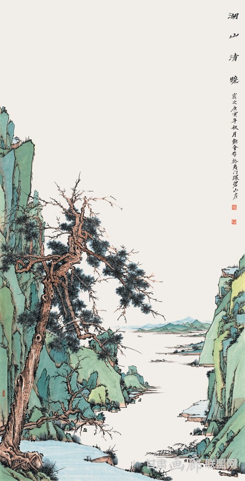 武陵源系列之《湖山清晓》136cm×68cm 刘艳会