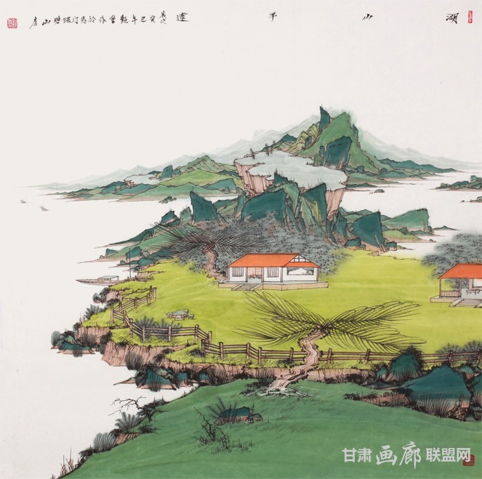 湖山平远 68cm×68cm 刘艳会