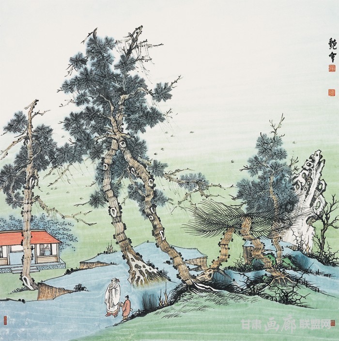 桃花源系列之《春郊踏歌》68cm×68cm 刘艳会