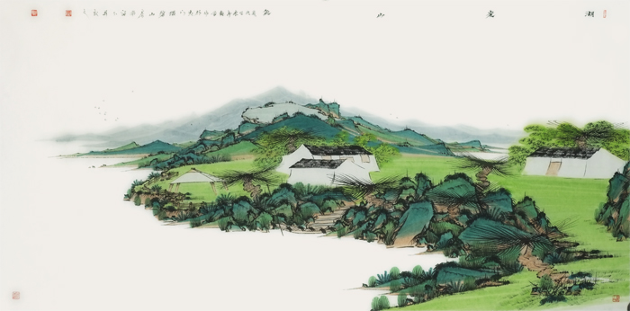 湖光山色 136cm×68cm 刘艳会