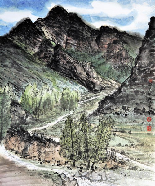 春日河湟 45cmx38cm 2016年 张海鸿