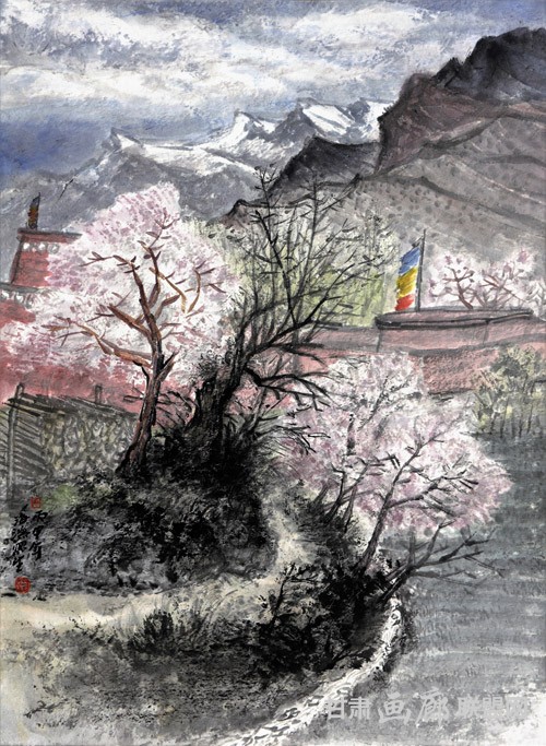 桃花又一年 39cmx52cm 张海鸿