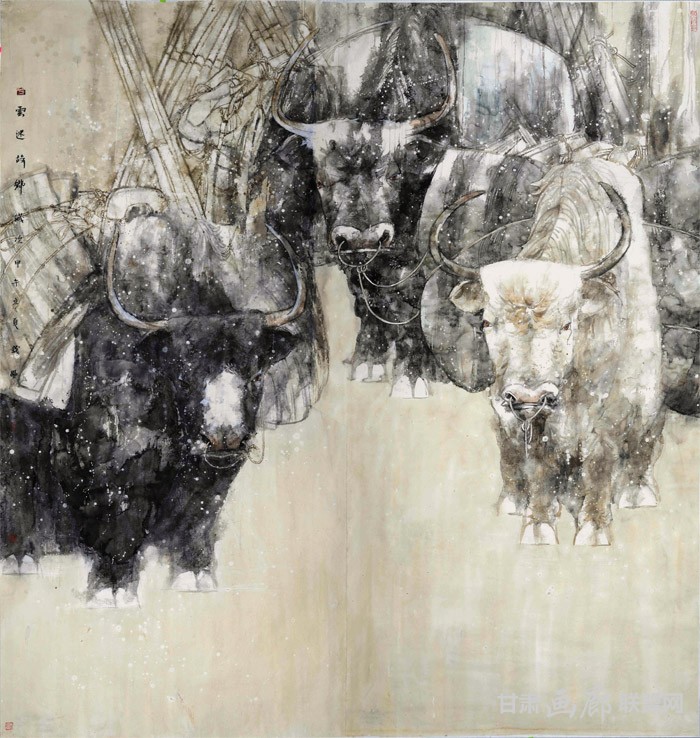 《白云迷故乡》170cm×160cm 2014年 钱磊
