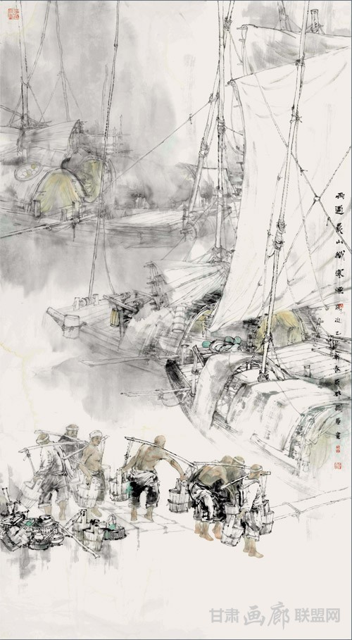 《雨过晨山织寒烟》180cm×97cm 2015年 钱磊