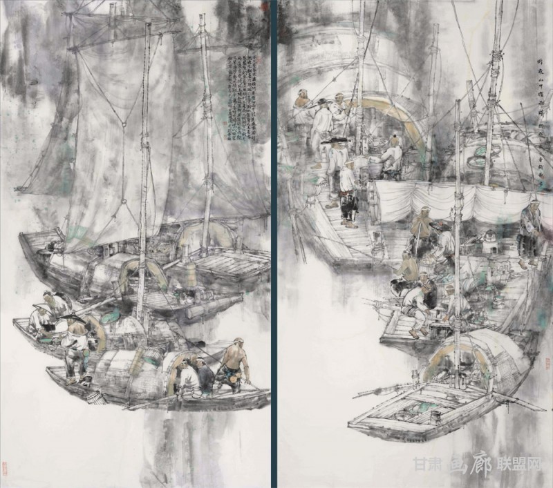 《昨夜山中宿雨晴》180cm×194cm 2015年 钱磊