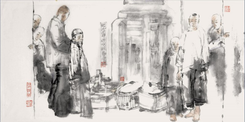 《雨水》34cm×68cm 2016年 钱磊