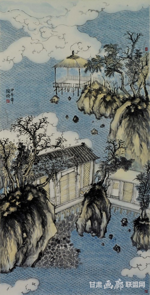 6山水清音136×68cm 陶将