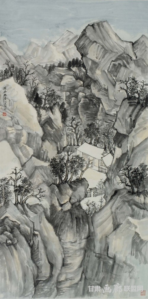 8)136×68cm深谷幽居图2015年 陶将