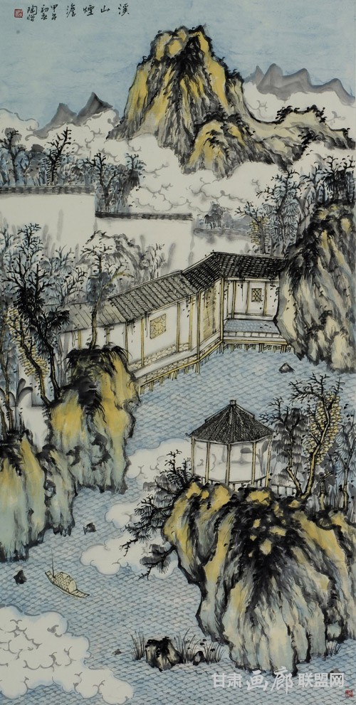11溪山烟淡136×68cm 陶将