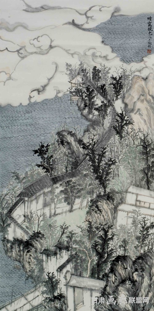 烟岚晓色 136×68cm 陶将