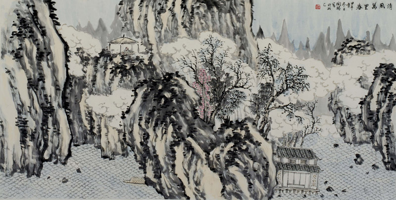 16清风万里春136×68cm 陶将