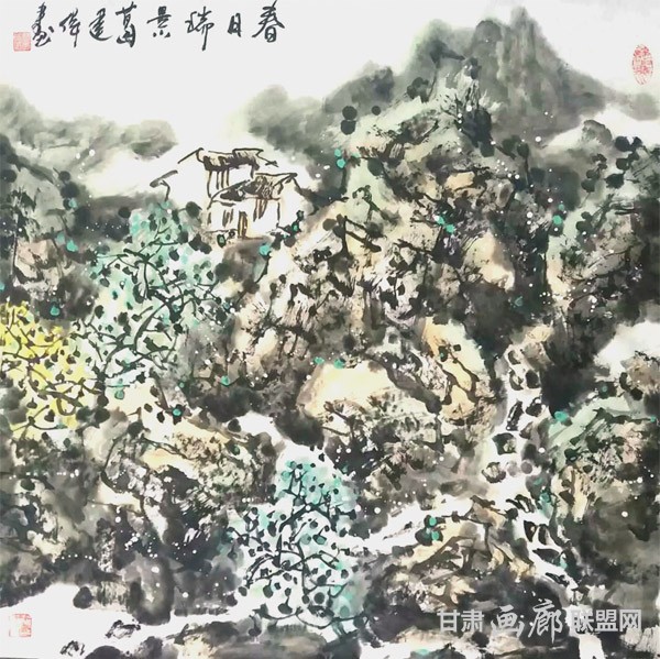 《春日瑞景》68cm×68cm 葛建伟