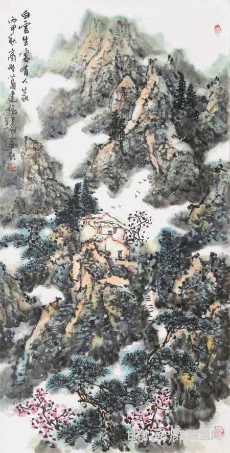《白云深处有人家》136cm×68cm 葛建伟