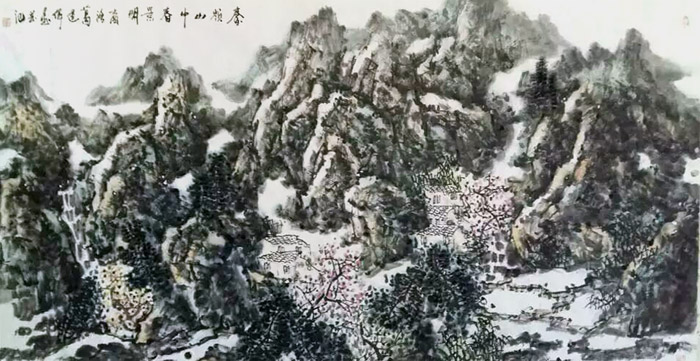 《秦岭山中春景明》136cm×68cm 葛建伟