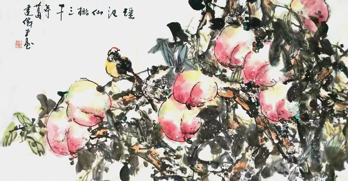 《瑶池仙桃》136cm×68cm 葛建伟
