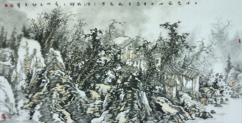 《梦回李家山》杜剑君136x68cm