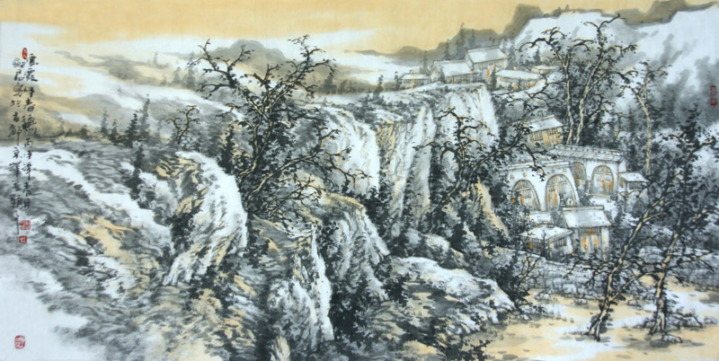 《烟霞伴春秋》杜剑君136x68cm
