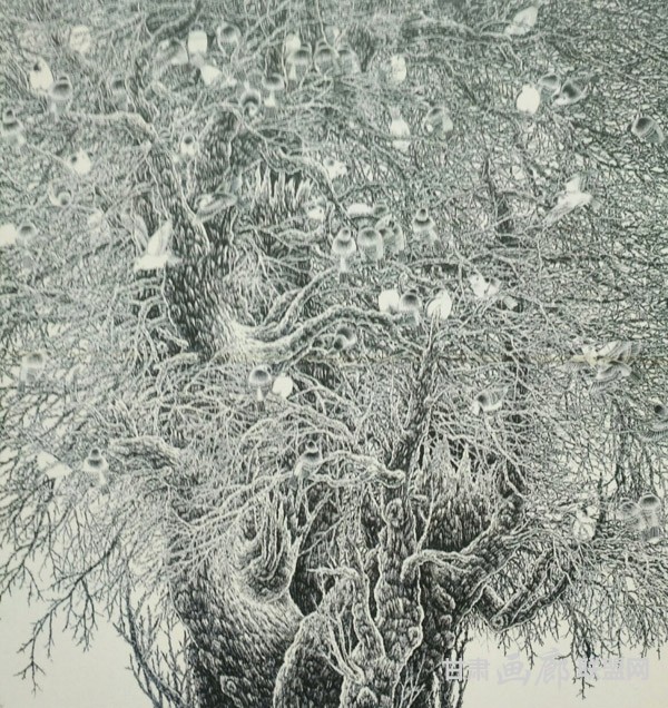 冯泊工笔画作品