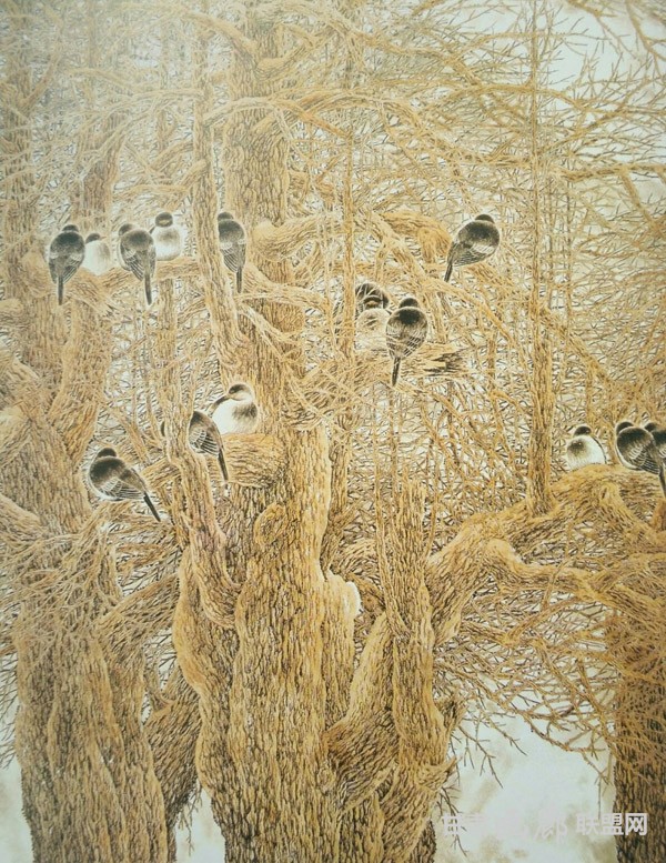 冯泊工笔画作品
