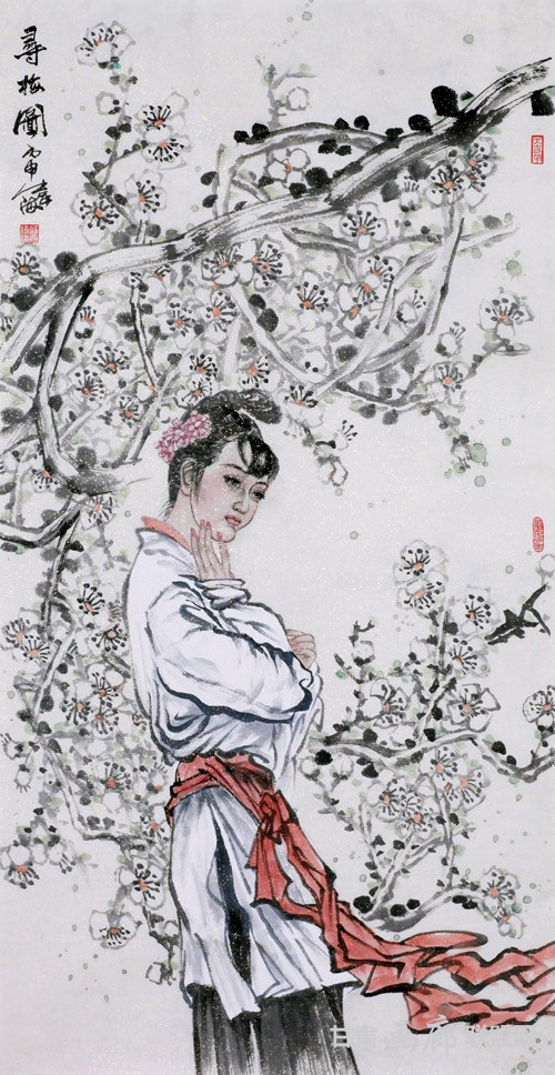 寻梅图100cmx52cm