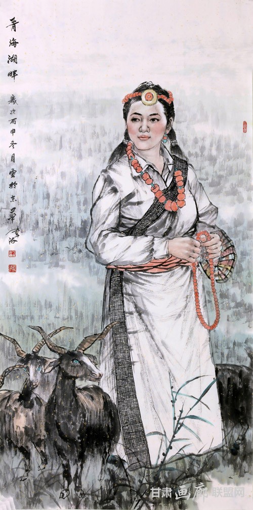 青海湖畔136x68 龚伟海