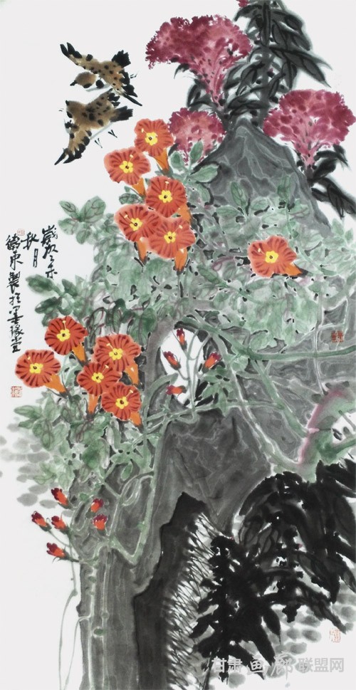 杨卫东花鸟画作品