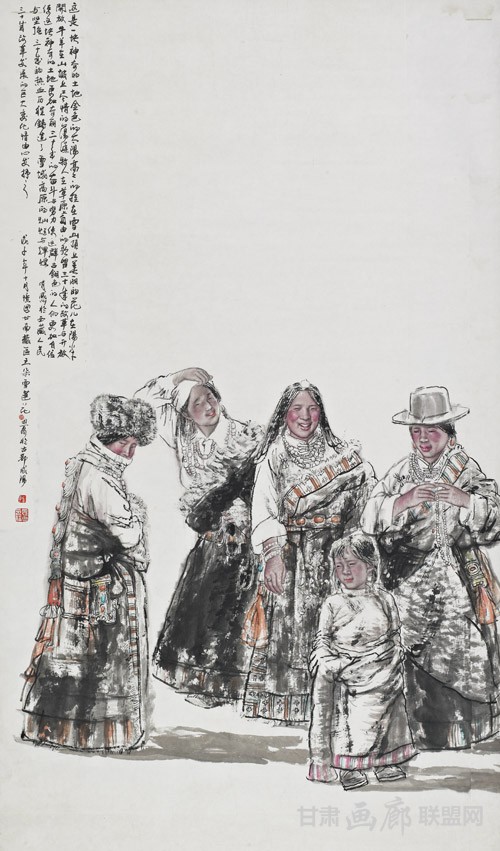五朵金花98x198cm 2010年 陈恩惠