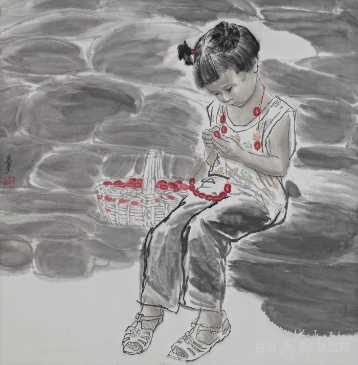童年68x68cm2000年 陈恩惠
