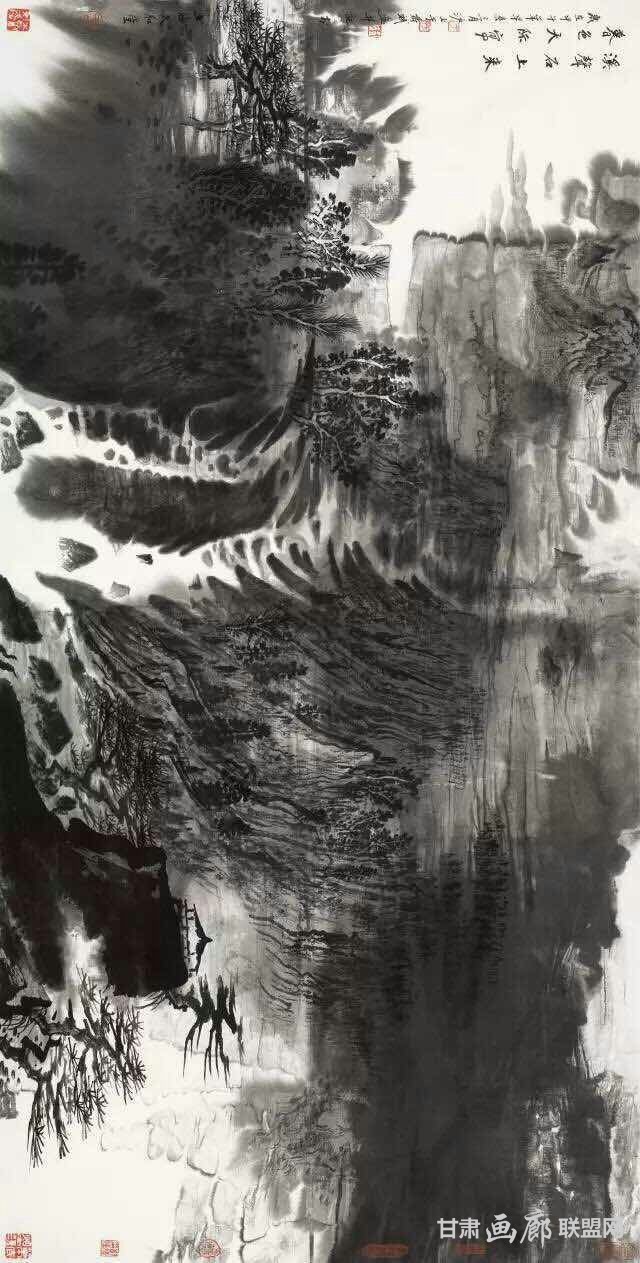 《溪声石上来 暮色天际写》69x138cm 2014