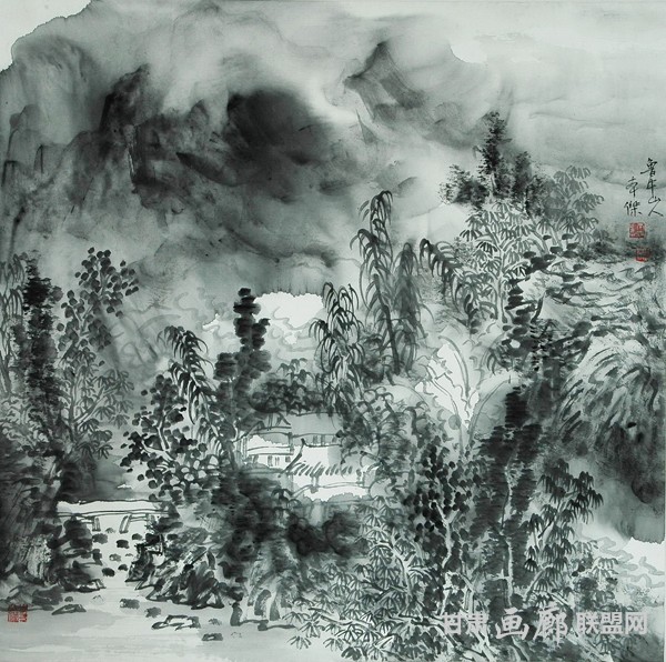 王本杰山水画作品
