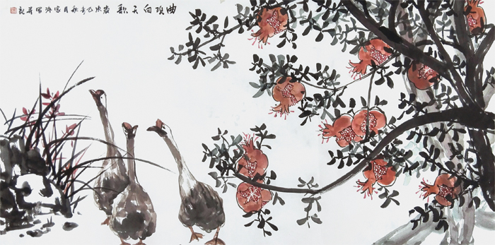 《曲项向天歌68x136cm 洪家泳