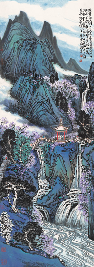青城山在白云中58cm x 136cm 2017年 王立国