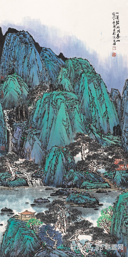 一溪碧水出春山 68cm x 136cm 2017年 王立国