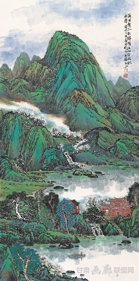 满目繁华歌锦绣,青山容我枕白云。 68cm x 136cm 2017年 王立国