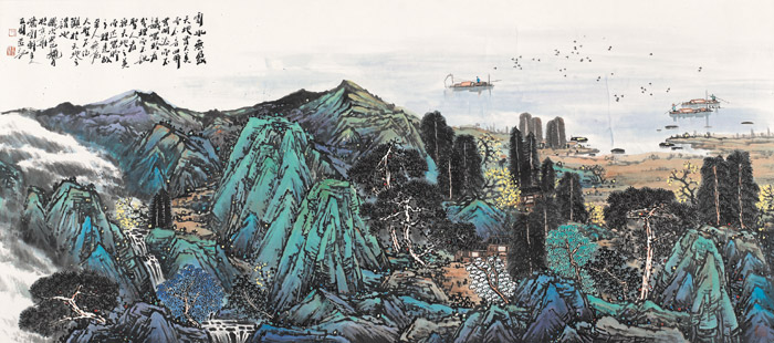 云水无象 80cm x 178cm 2014年 王立国