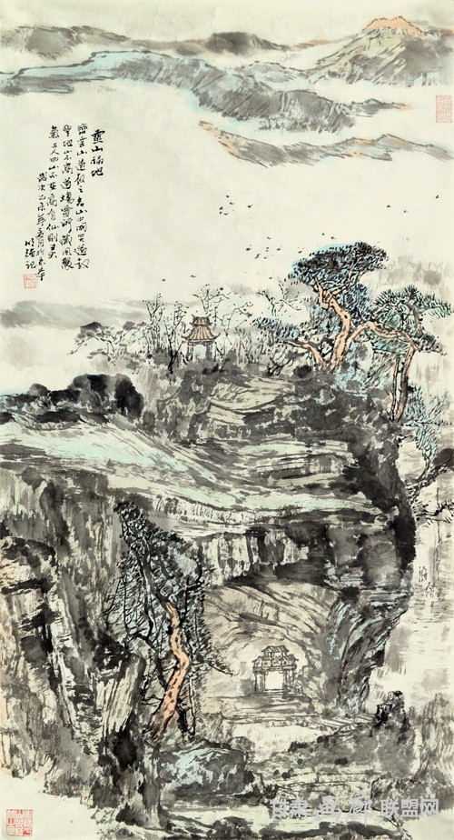 灵山福地--90<em></em>x48CM 秦明强