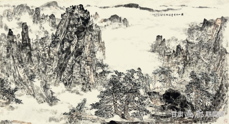 黄山排云楼190<em></em>x97CM 秦明强