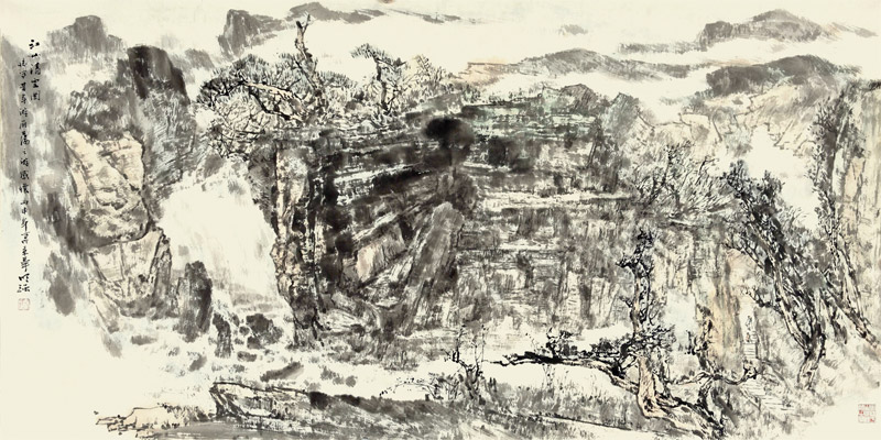 江山清空图--138X68CM 秦明强