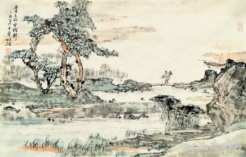 南溪老翁垂钓归--68.5X43CM 秦明强