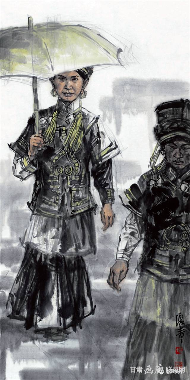 李夏青 布拖女(1) 68cm×136cm 2016 年