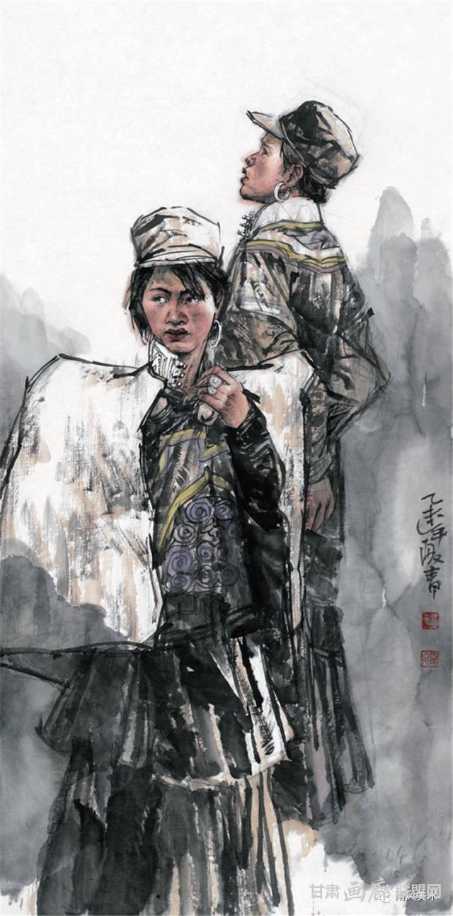 李夏青 布拖女(3) 68cm×136cm 2015 年