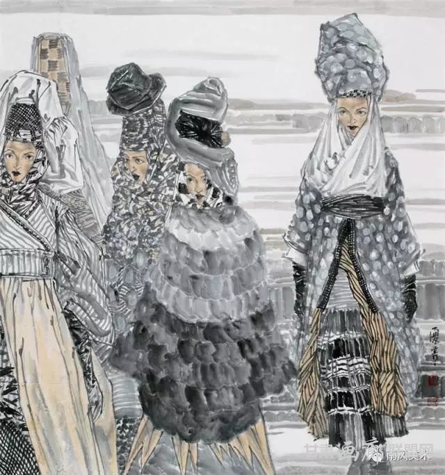 李夏青 墨韵·时尚 136cm×136cm 2014 年.webp