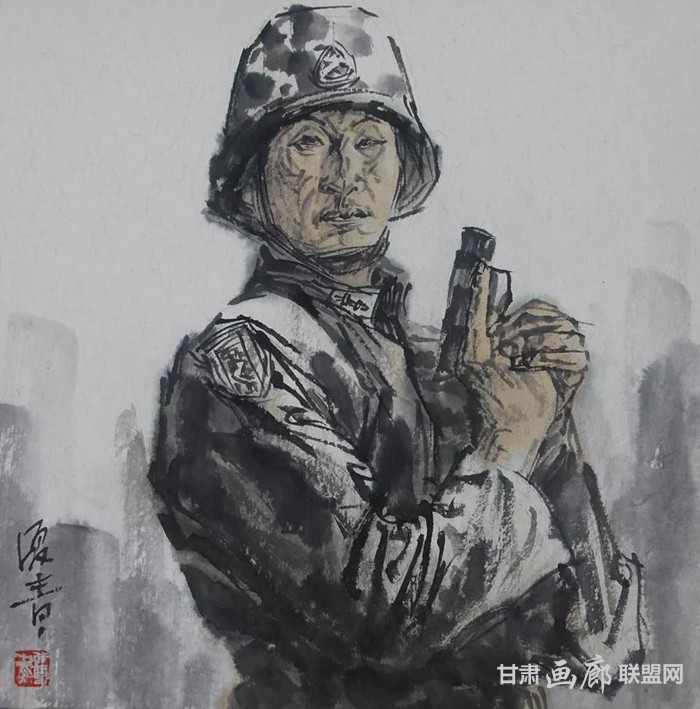 雄鹰特战旅写生 50<em></em>x50cm 2017年