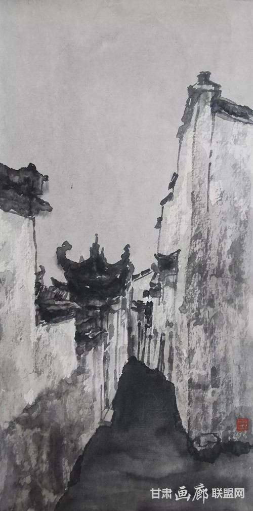 徽州古村落写生3 50<em></em>x25cm 2017年